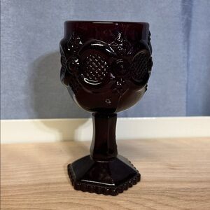 Vintage Avon Cape Cod Ruby Red Glass Dessert Wine Goblet 1976-1982 4.5" Cups